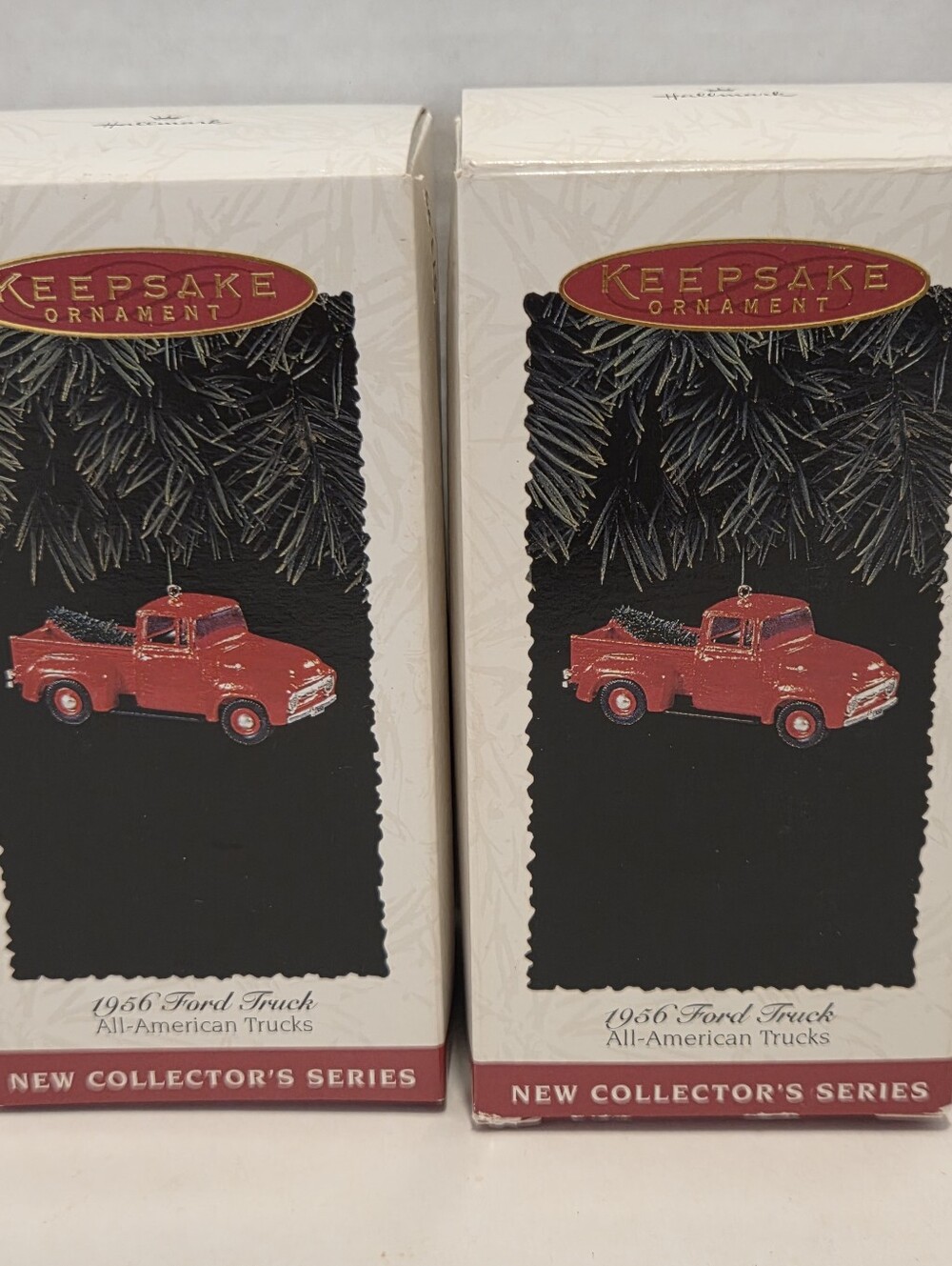 Lot Of 2 -1995 Hallmark Keepsake Ornament 1956 Ford Truck All American Trucks #1